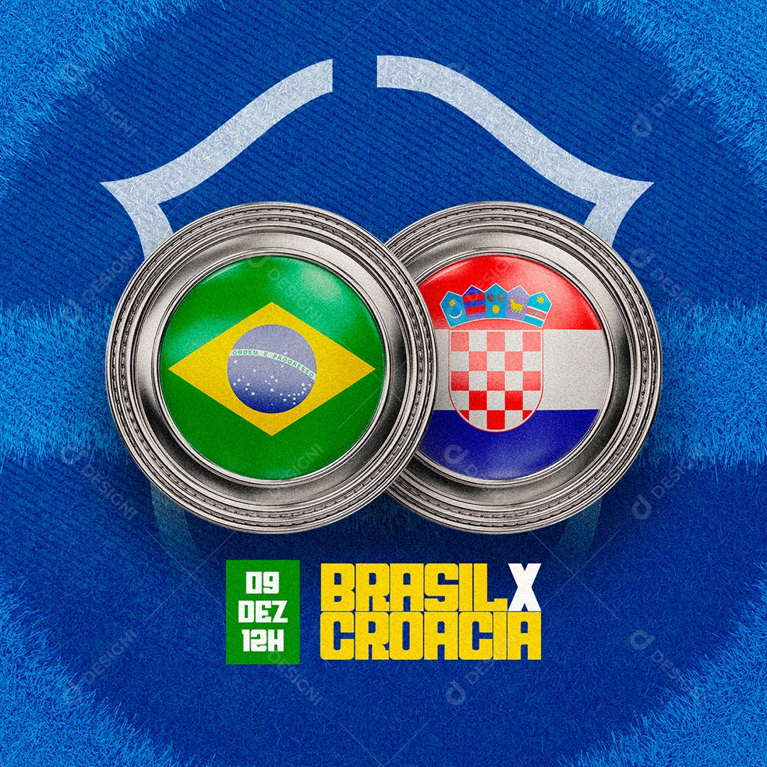 Brasil vs Croácia Futebol Copa do Mundo Social Media PSD Editável