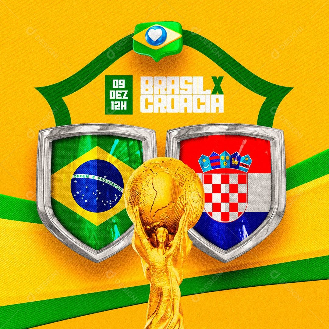 Brasil x Croácia Copa do Mundo Social Media PSD Editável