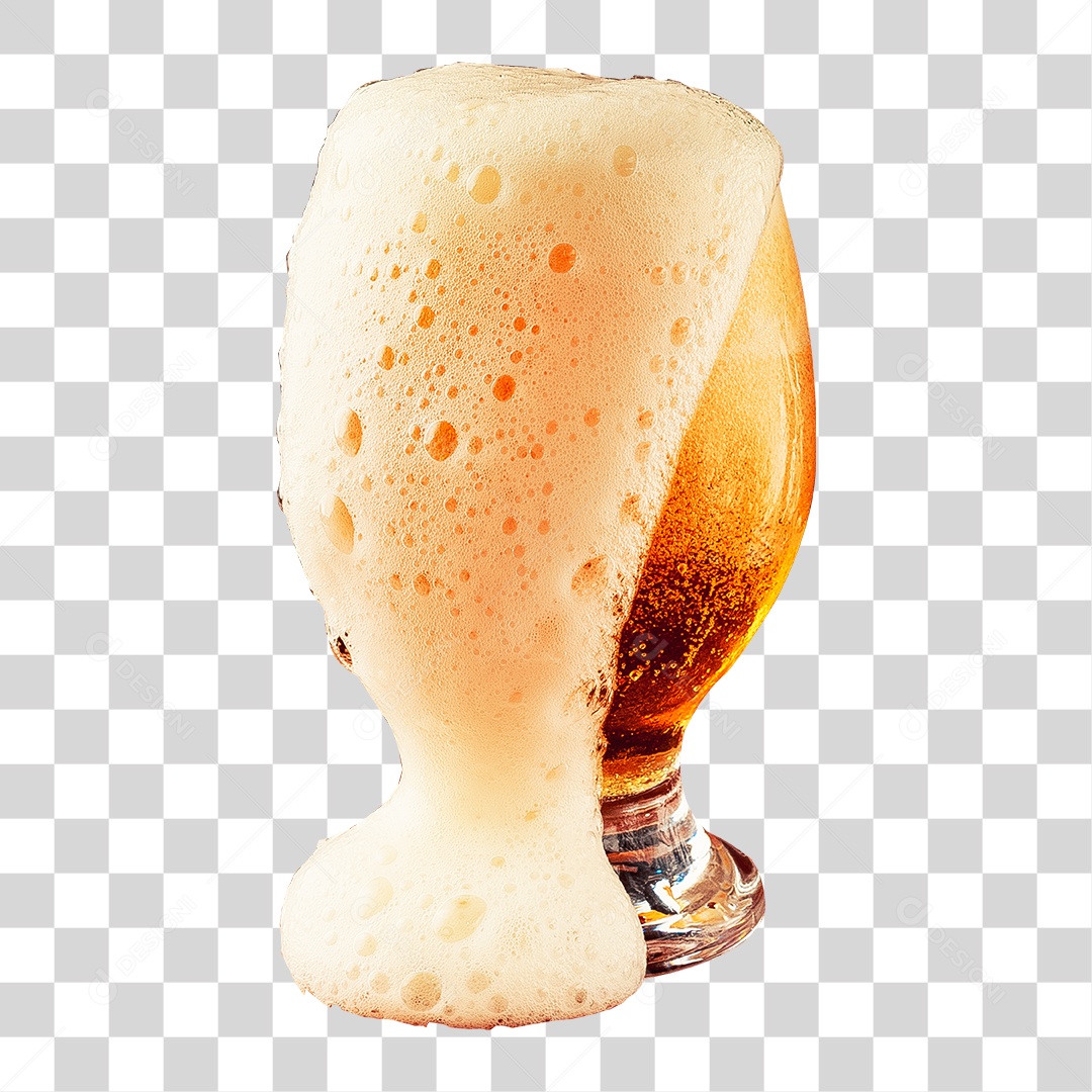 Copo de Cerveja com Espuma PNG Transparente