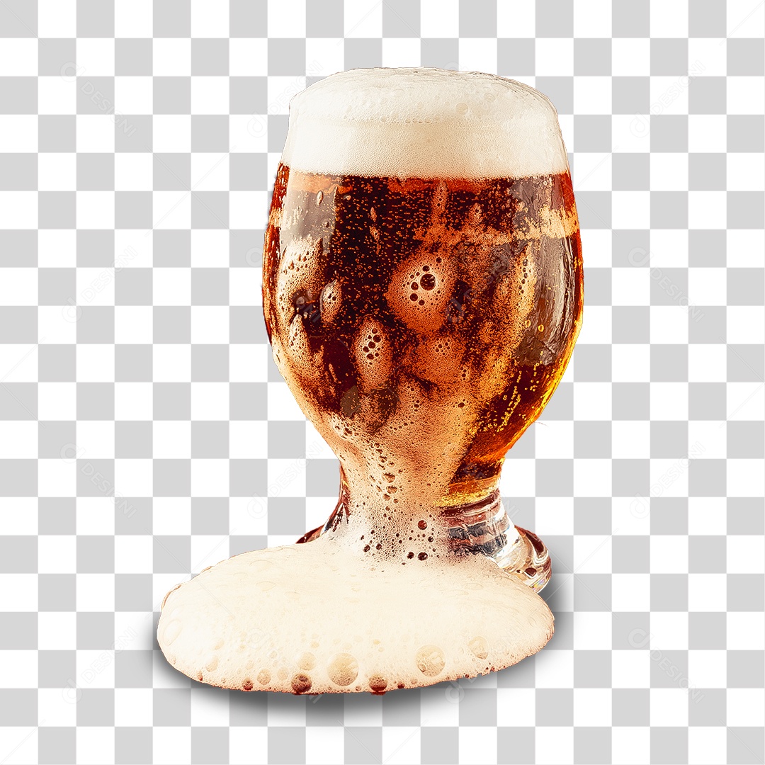 Copo de Cerveja Espuma PNG Transparente