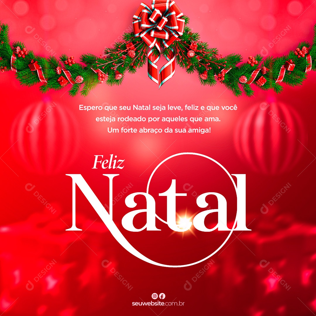 Post Feliz Natal Social Media PSD Editável