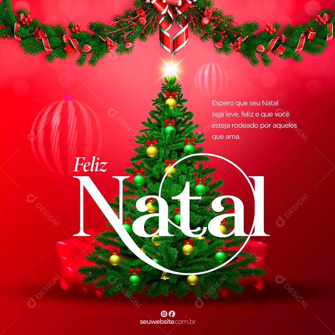 Post Feliz Natal Social Media PSD Editável