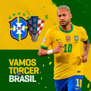 Vamos Torcer Pelo Brasil Copa do Mundo Brasil x Croácia Social Media PSD Editável