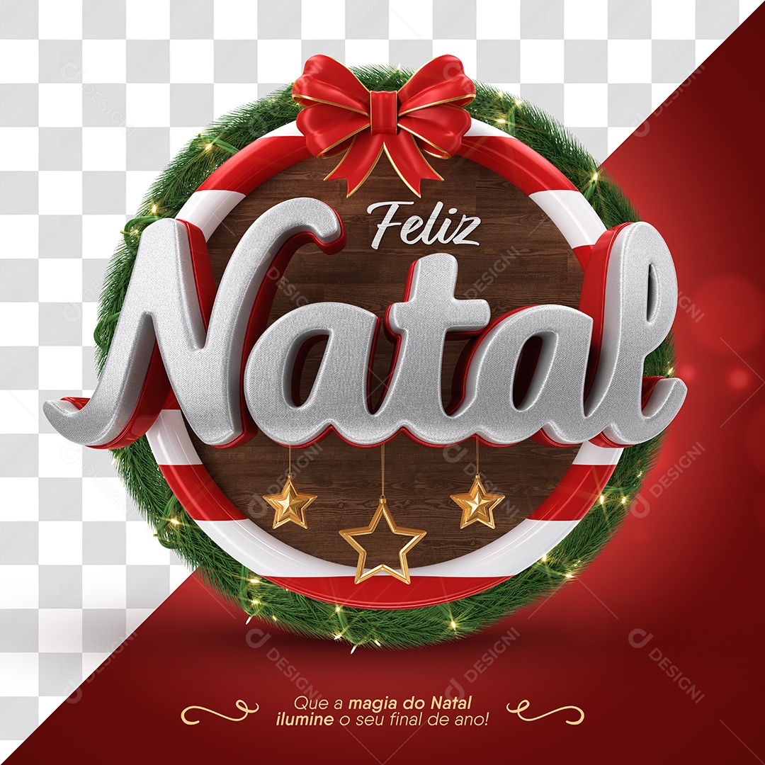 Feliz Natal Selo 3D Para Composição PSD