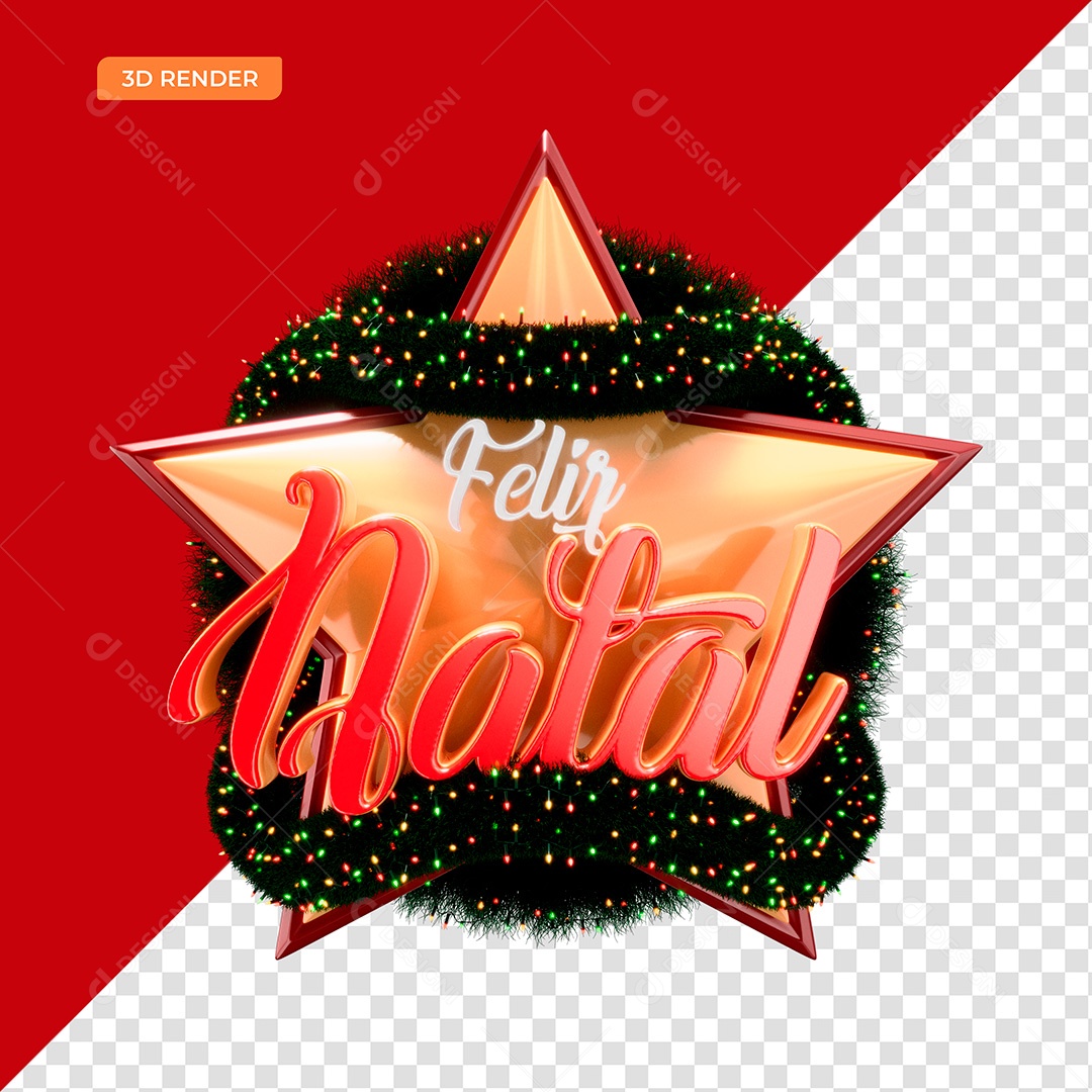 Selo 3D Feliz Natal PSD