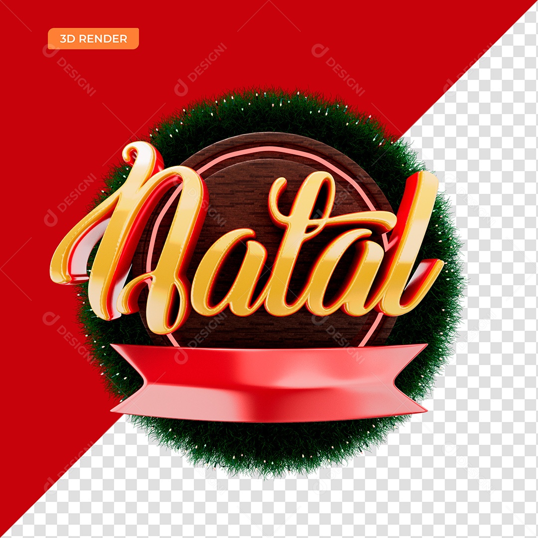 Selo 3D Feliz Natal PSD