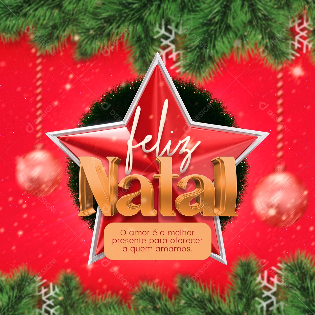 Post Feliz Natal PSD Social Media PSD Editável