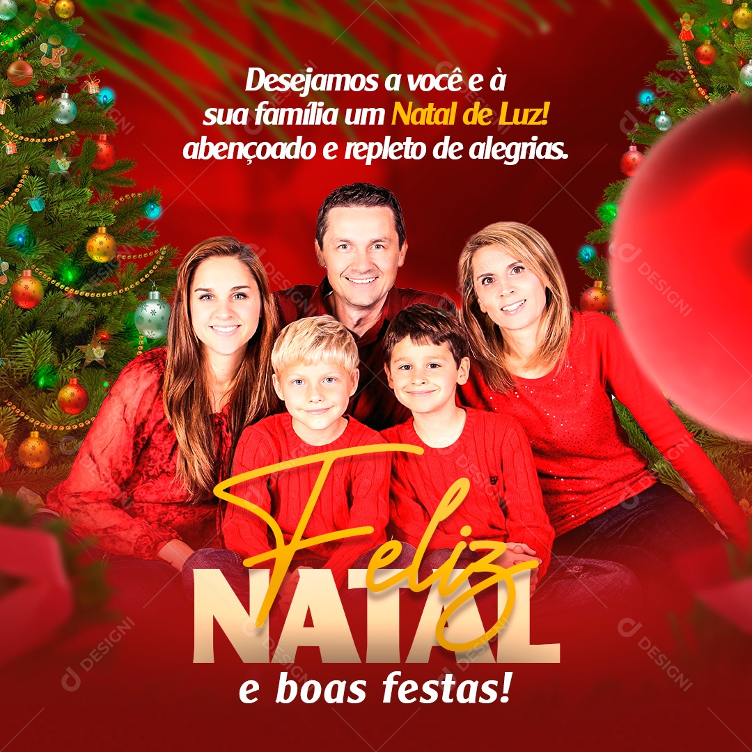 Post Feliz Natal e Boas Festas PSD Social Media PSD Editável