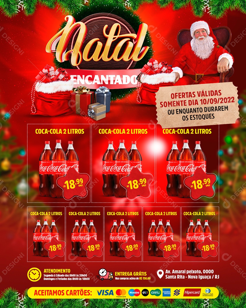 Encarte de Natal Supermercado Social Media PSD Editável