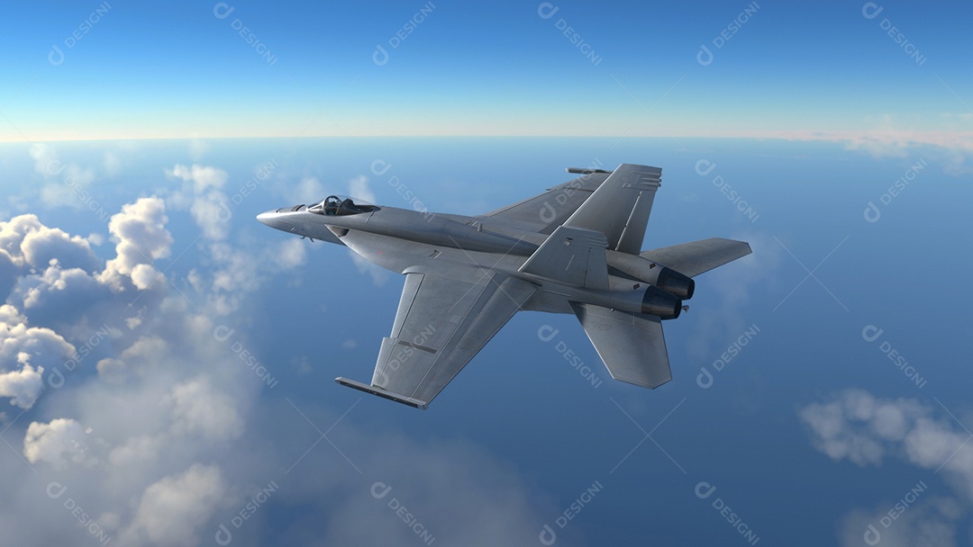 Avião voando sobre céu azul nuvens