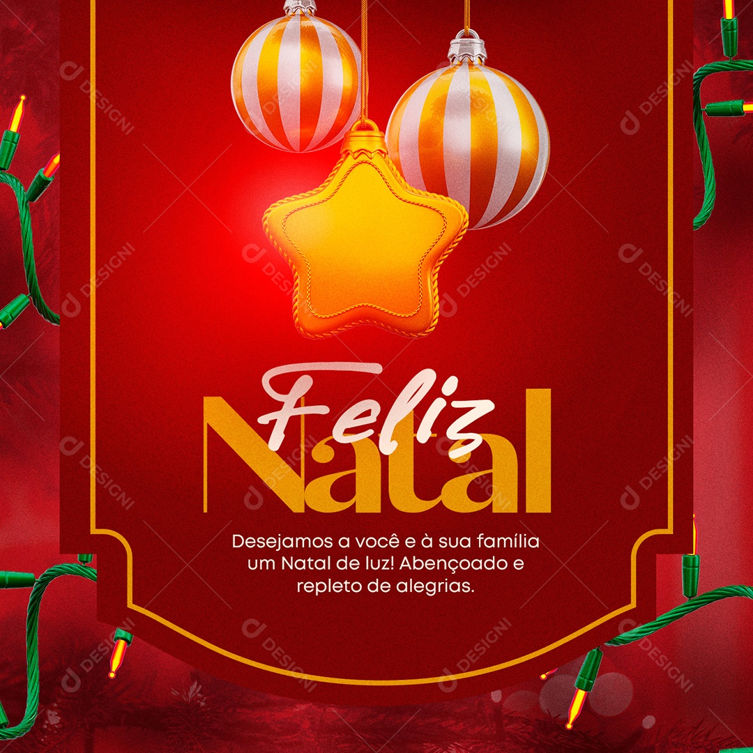 Desejamos a Você e sua Família um Feliz Natal Social Media PSD Editável
