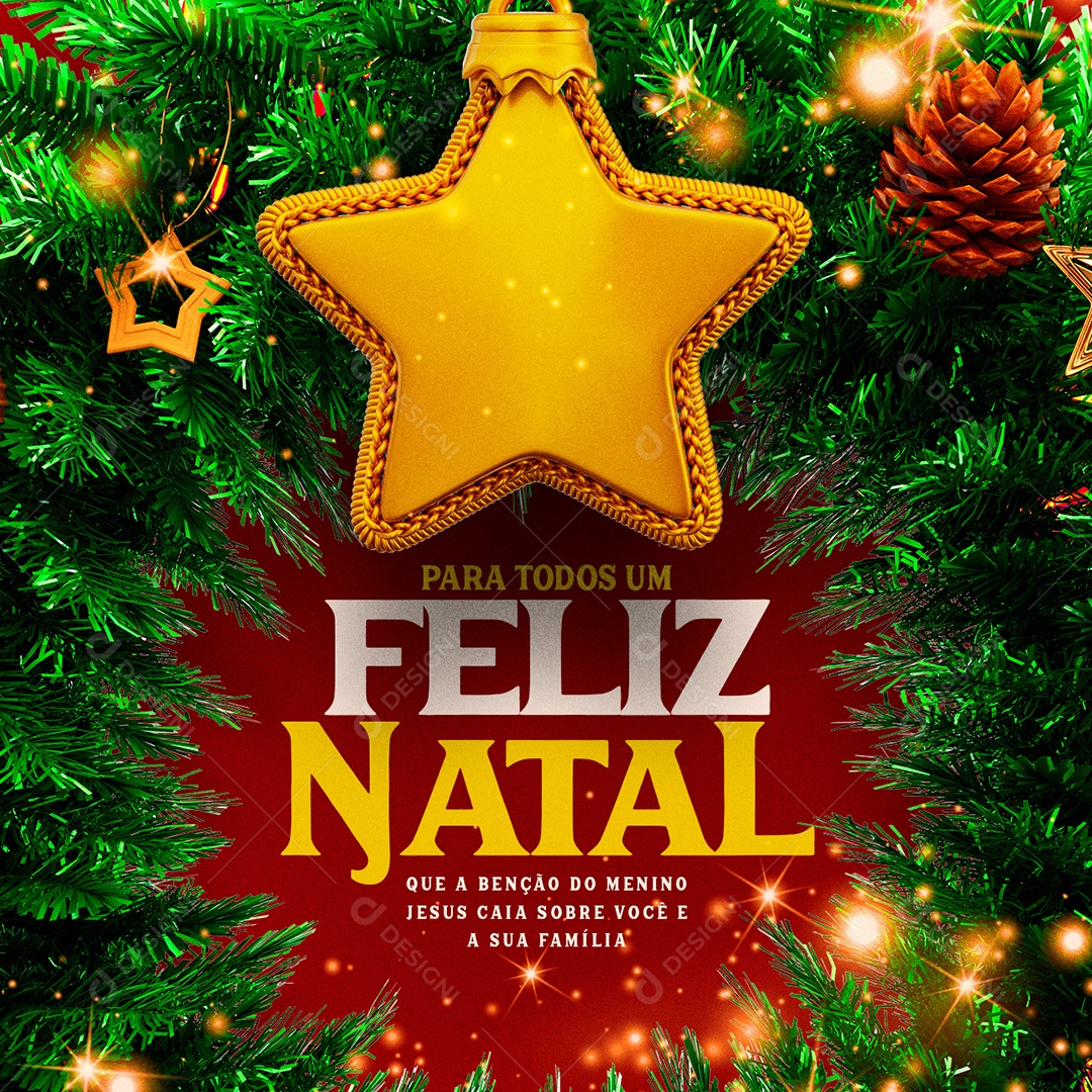 Que a Benção do Menino Jesus Caia Sobre Você Feliz Natal Social Media PSD Editável