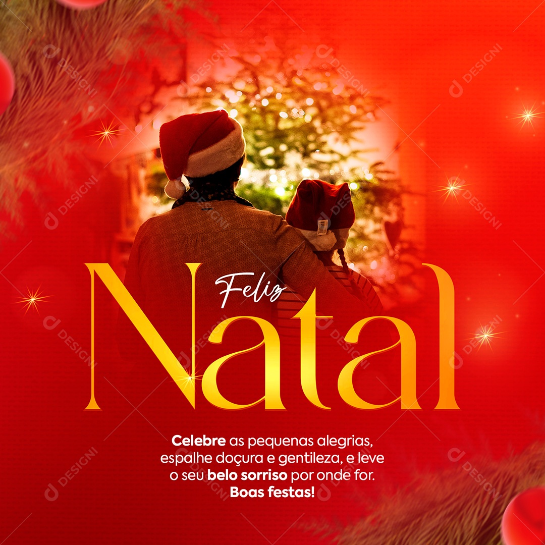 Post Feliz Natal Celebre PSD Social Media PSD Editável