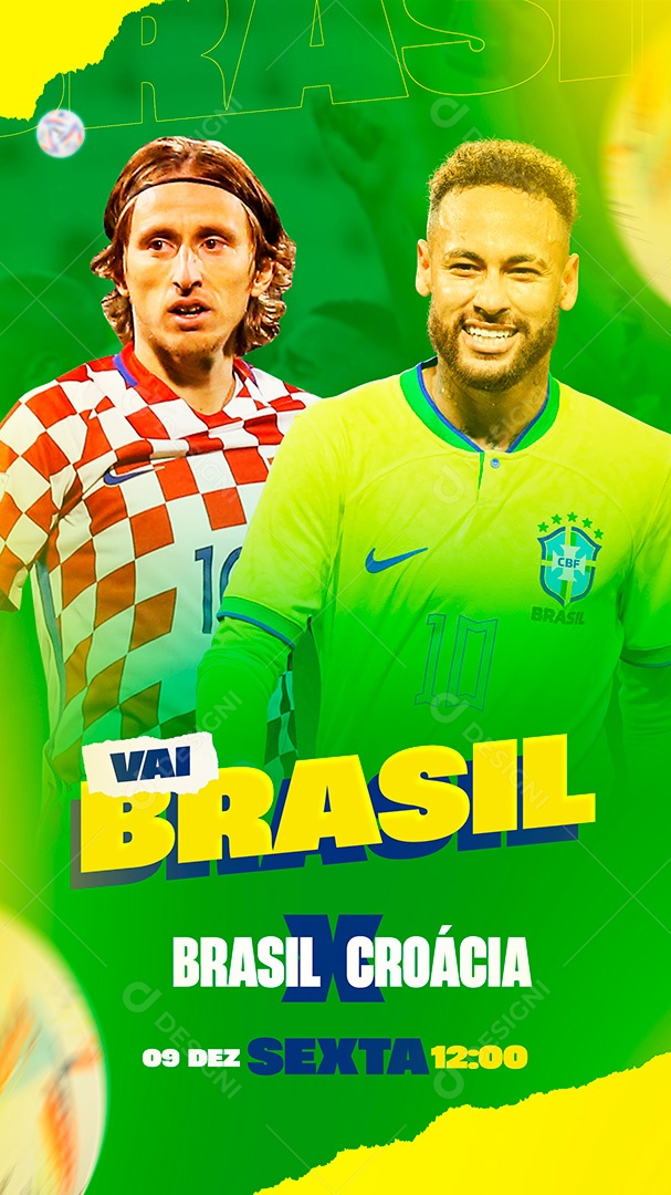 Post Copa do Mundo Vai Brasil Social Media PSD Editável