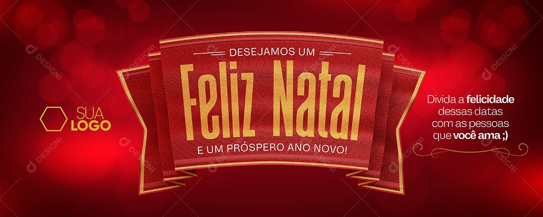 Banner Feliz Natal E Um Próspero Ano Novo Social Media PSD Editável