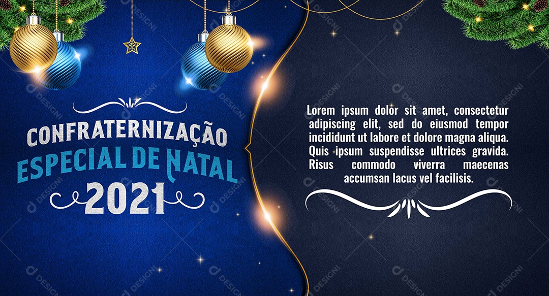 Banner Cartão Postal Feliz Natal Social Media PSD Editável