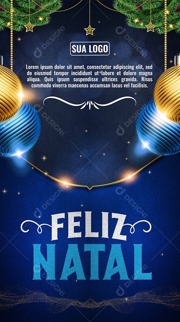 Story Cartão Postal Feliz Natal Social Media PSD Editável