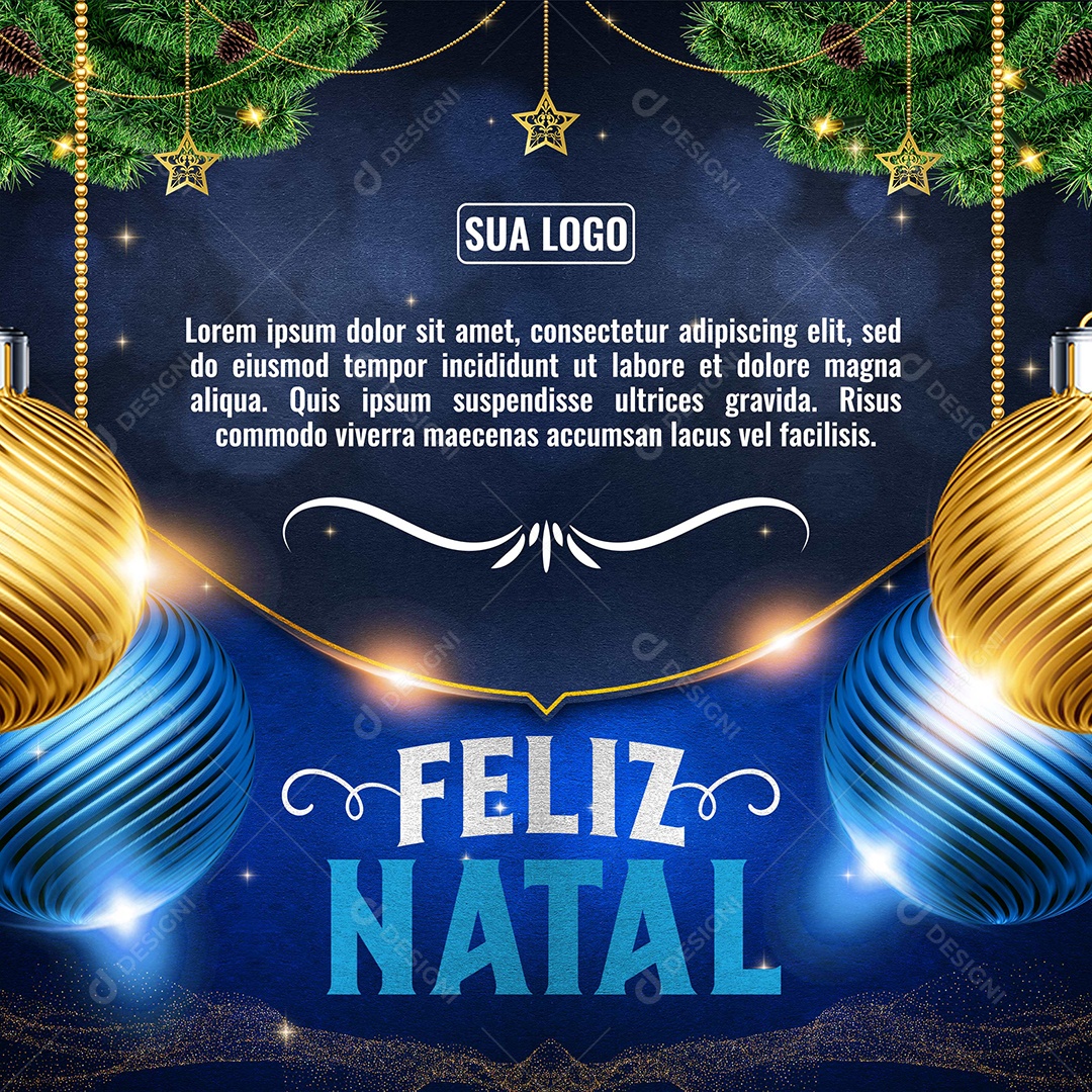 Cartão Postal Feliz Natal Social Media PSD Editável