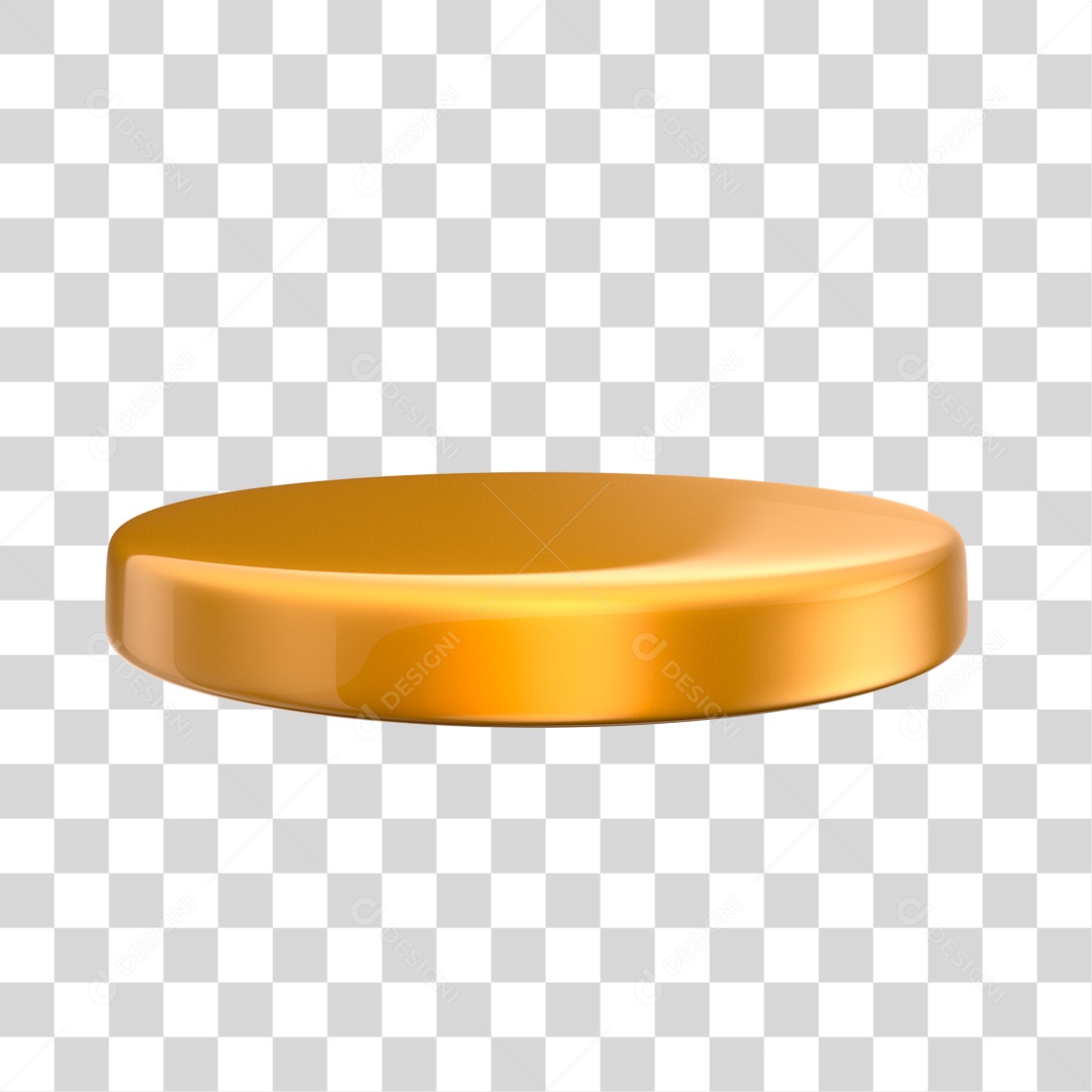 Pódio Dourado Elemento 3D para Composição PNG Transparente