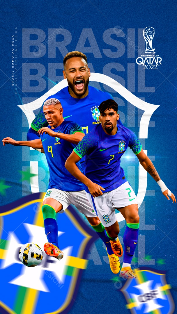 Story Flyer Jogadores Neymar Lucas Paquetá Richarlison Social Media PSD Editável