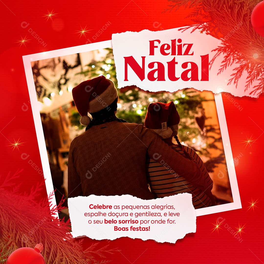 Post Feliz Natal Celebre PSD Social Media PSD Editável