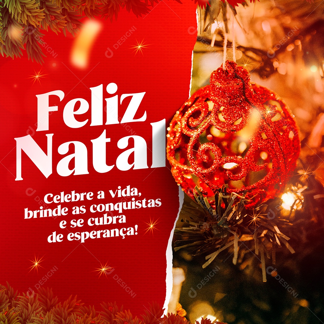 Post Feliz Natal PSD Social Media PSD Editável