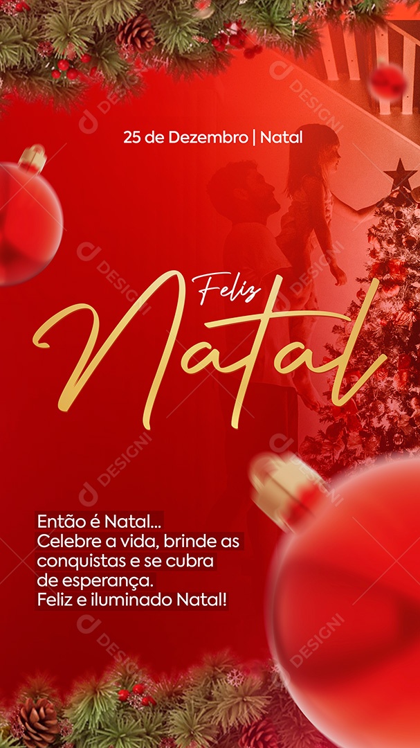 Post Feliz Natal Stories PSD Social Media PSD Editável