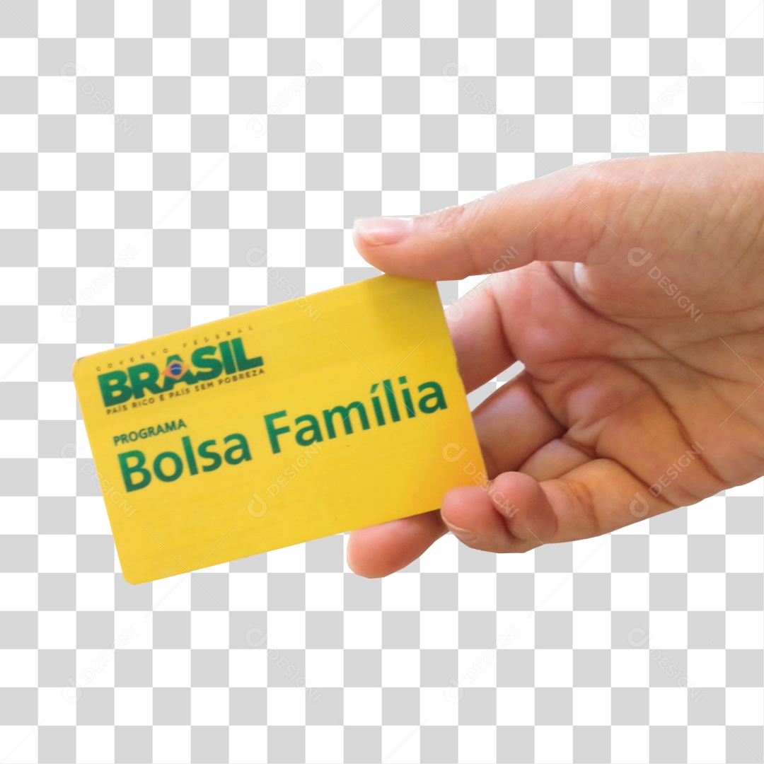 Mão segurando cartão