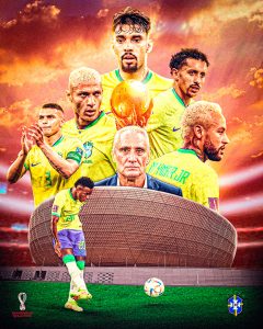 Flyer Jogadores de Futebol Brasileiro e Tite PSD Editável