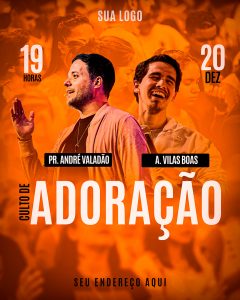 Post Feed Culto Evangélico Igreja Social Media PSD Editável