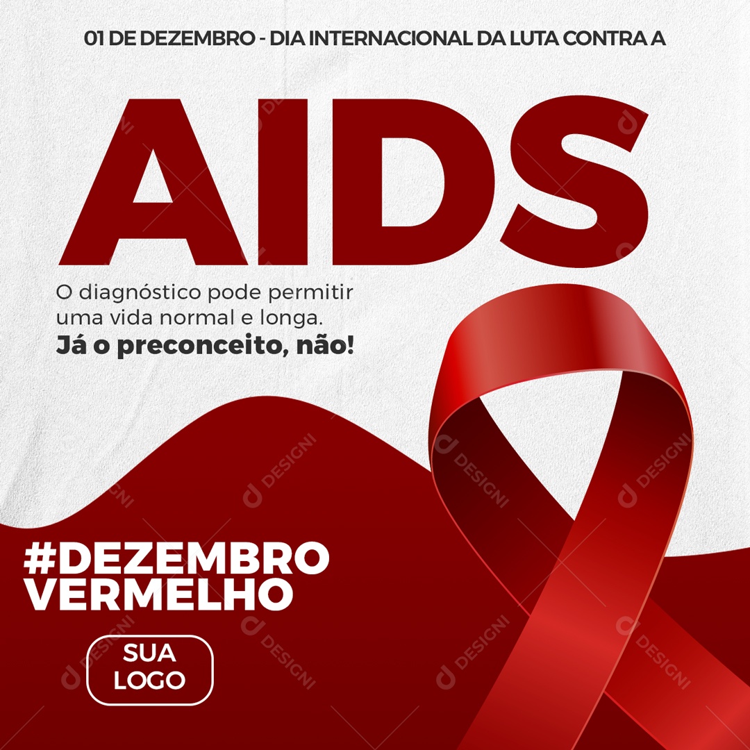 Dezembro Vermelho Dia Internacional da Luta Contra Aids Social Media PSD