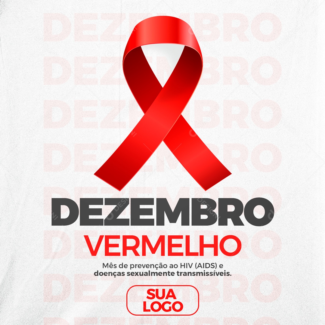 Dezembro Vermelho Dia Internacional da Luta Contra Aids Social Media PSD