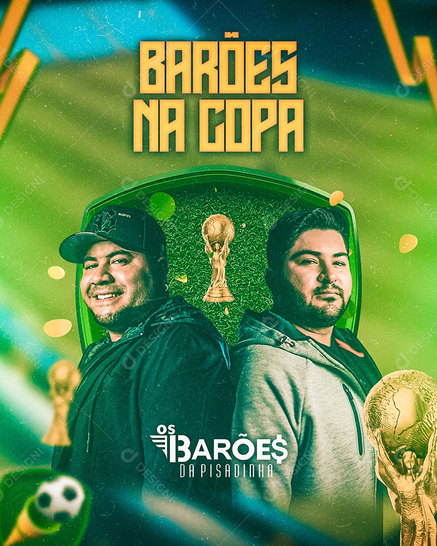 Flyer Show Barões da Pisadinha Na Copa Social Media PSD Editável