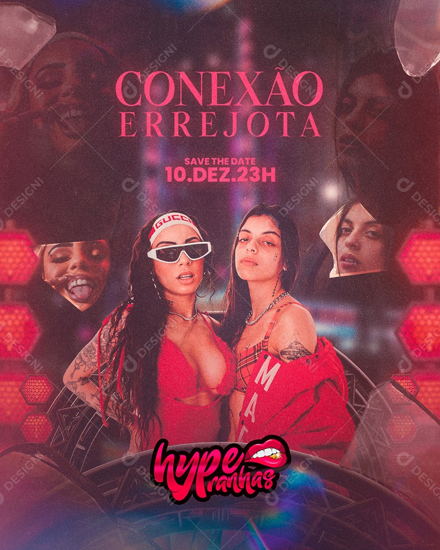 Flyer Conexão Errejota Hyperanhas Social Media PSD Editável