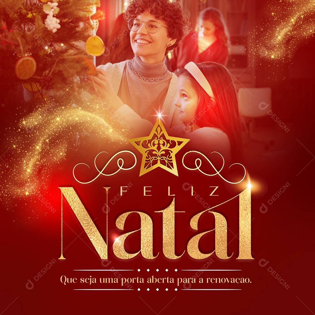 Feliz Natal Que Seja Uma Porta Aberta Para a Renovação Social Media PSD Editável