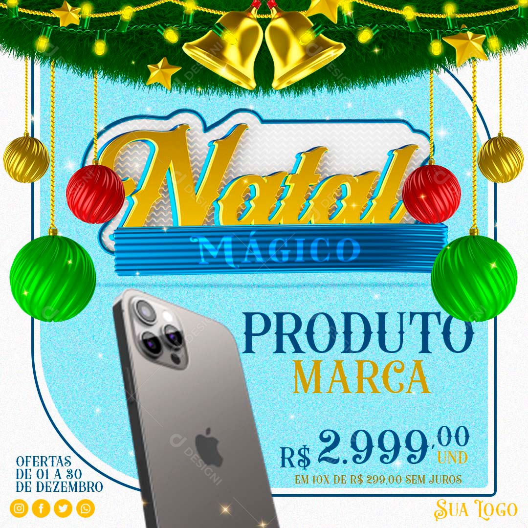 Post Natal Mágico Smartphone Social Media PSD Editável