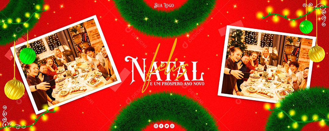 Banner Feliz Natal Social Media PSD Editável