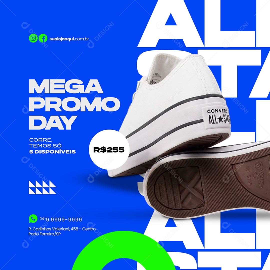 Mega Promo Day Loja de Tênis Social Media PSD Editável