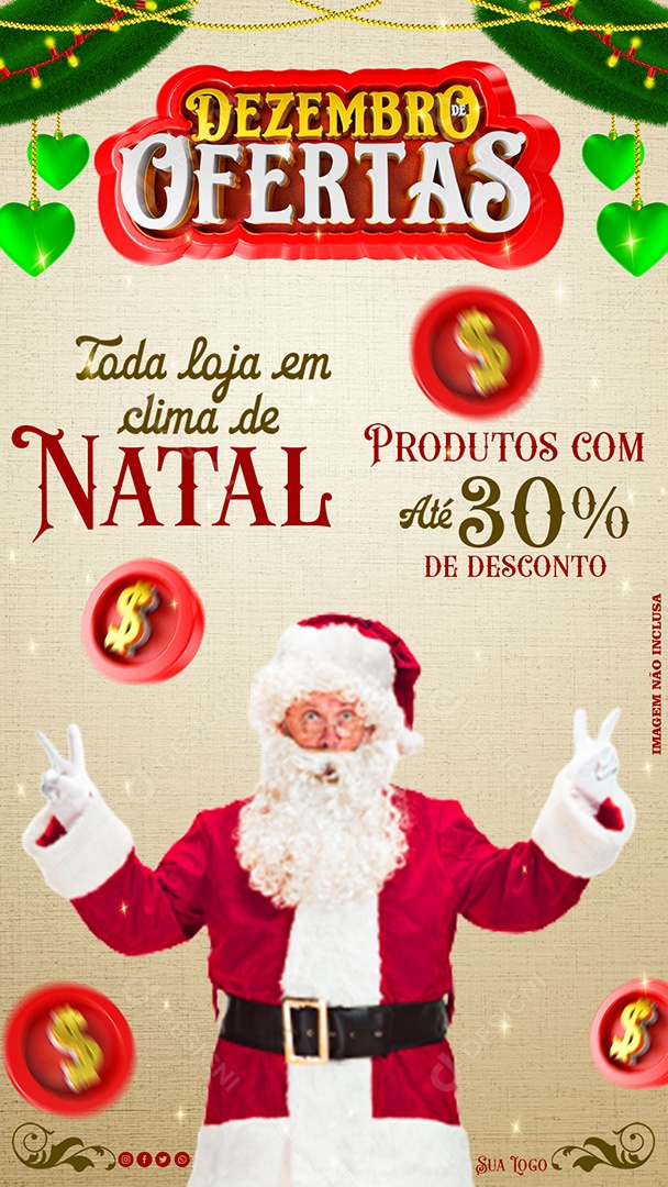 Post Natal Dezembro de Ofertas PSD Social Media PSD Editável