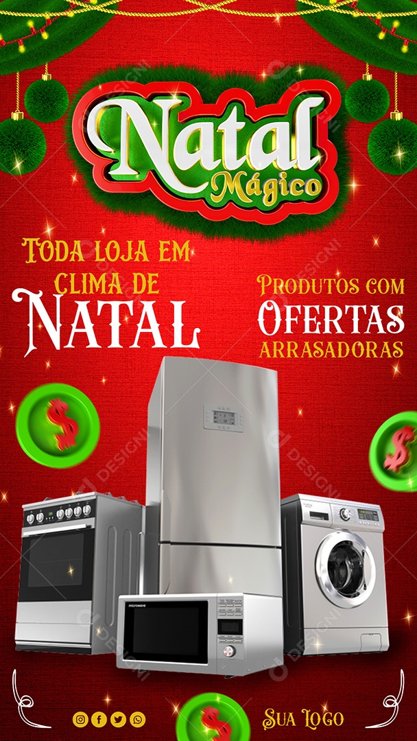 Post Natal Mágico Dezembro de Ofetas PSD Social Media PSD Editável