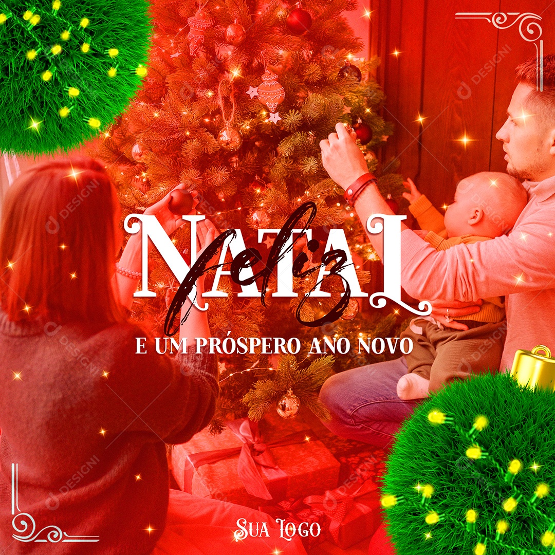 Post Feliz Natal PSD Social Media PSD Editável