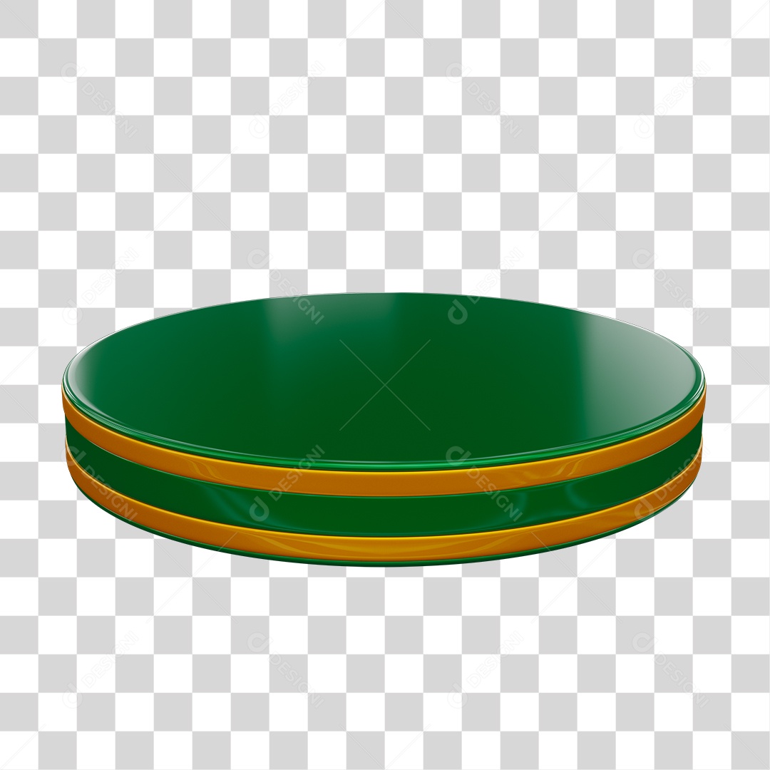 Pódio Verde e Amarelo Elemento 3D  PNG Transparente