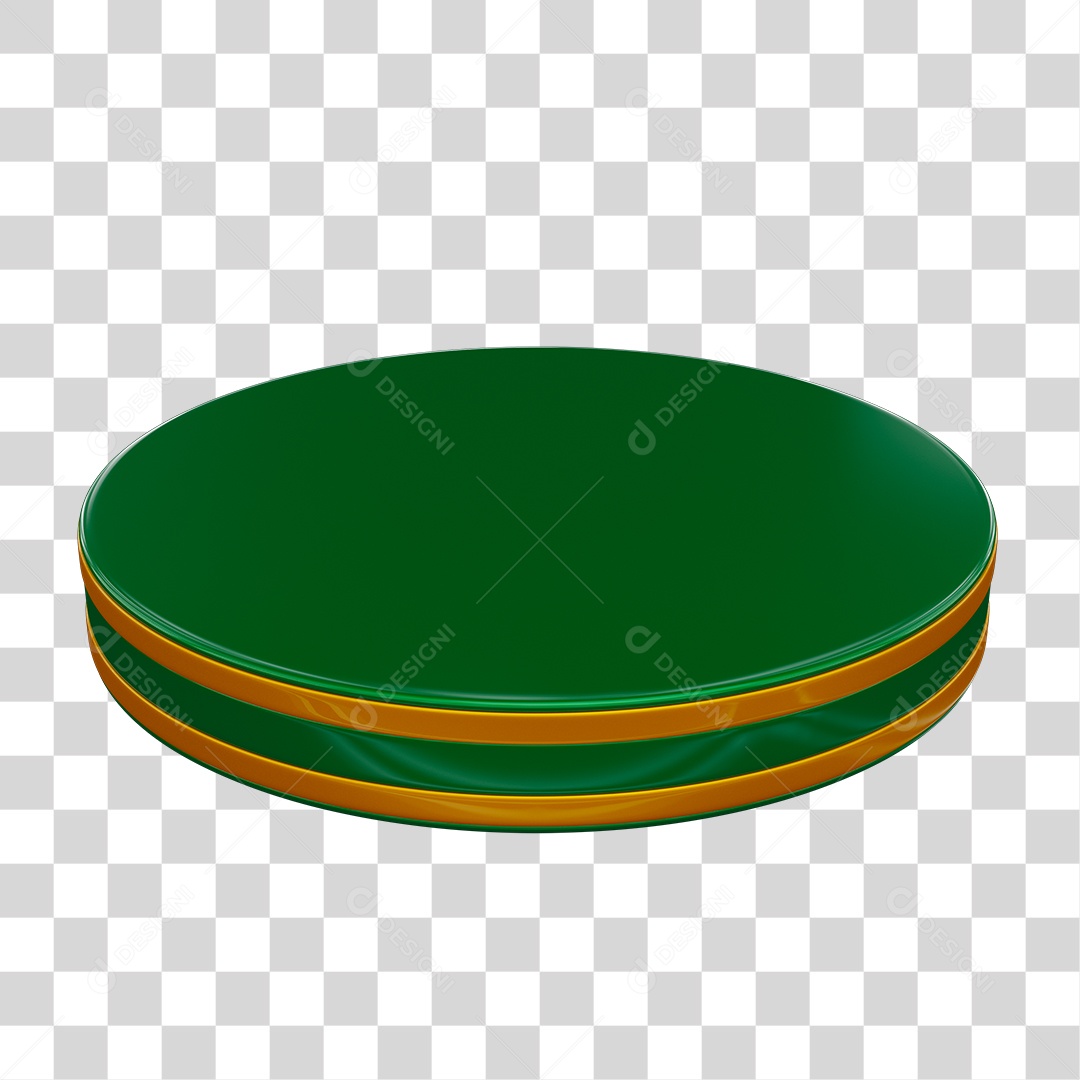 Pódio Verde e Amarelo Elemento 3D  PNG Transparente