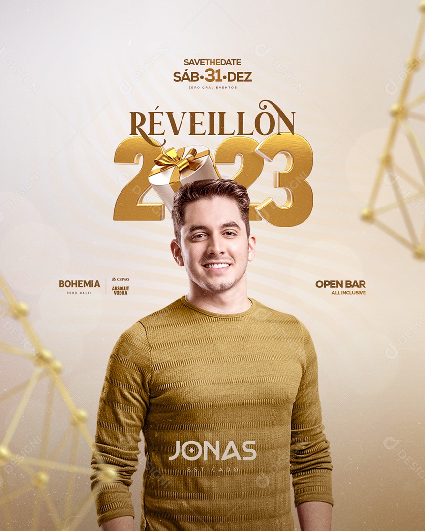 Flyer Show Réveillon 2023 Jonas Esticado Social Media PSD Editável