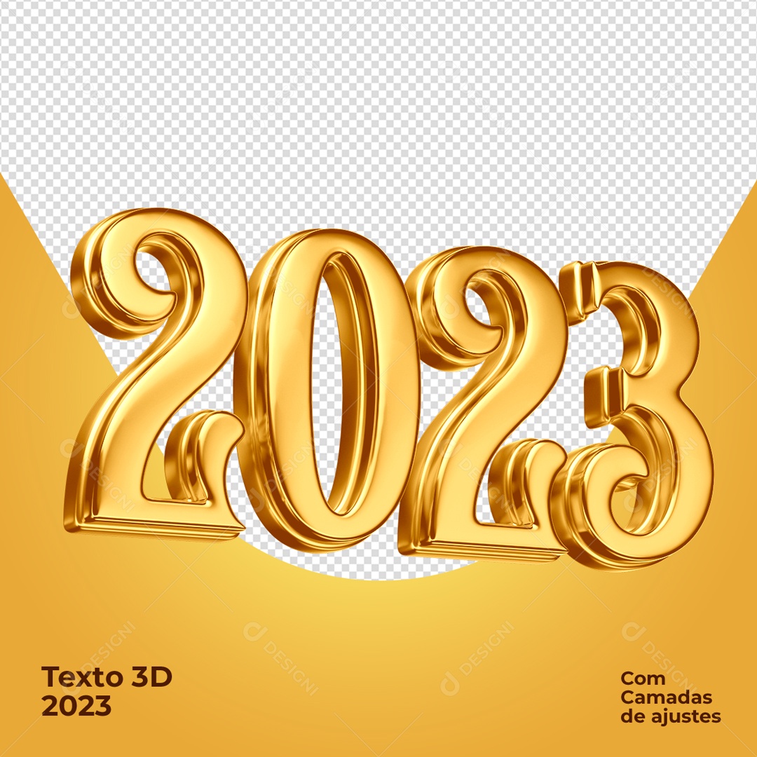 Número 3D Para Composição 2023 PSD