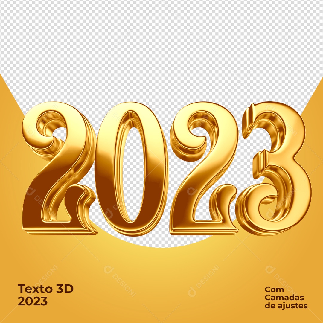 Número 3D Para Composição 2023 PSD