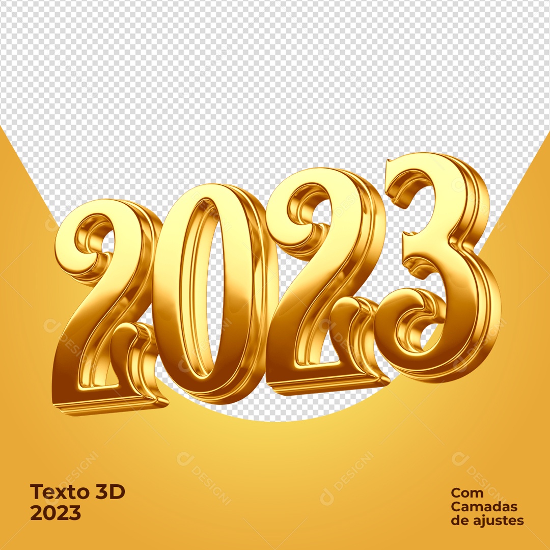 Número 3D Para Composição 2023 PSD