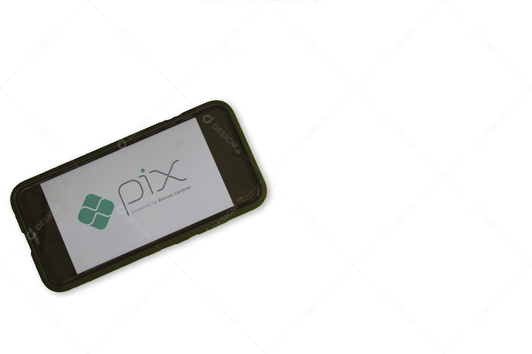 Celular com a logo do PIX