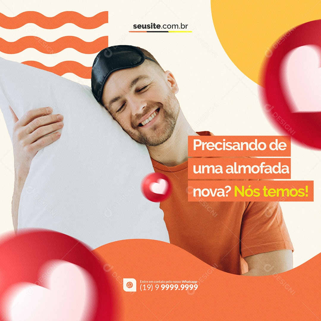 Precisando de Uma Almofada Nova Utensílios Social Media PSD Editável
