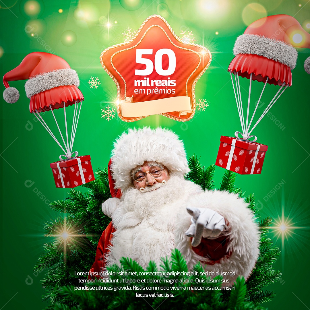 Feliz Natal 50 Mil Reais em Prêmios Social Media PSD Editável